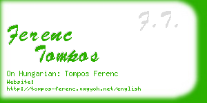 ferenc tompos business card